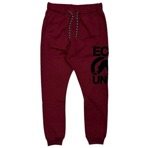 Ecko Unltd Men's Sweatpants Embroidered Red Felt Logo Black Fleece Jogger (XX-Large, Red)
