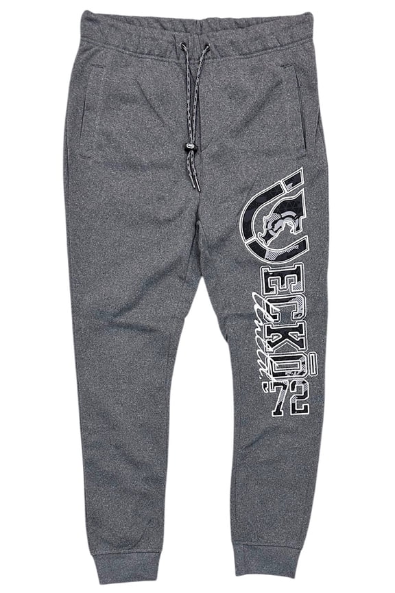 Ecko Unltd Men's Sweatpants Embroidered Since '72 Fleece Jogger (XX-Large, Grey Marled)
