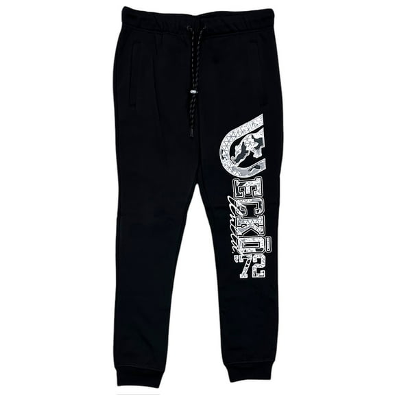 Ecko Unltd Men's Sweatpants Embroidered Since '72 Fleece Jogger (XXX-Large, Black)