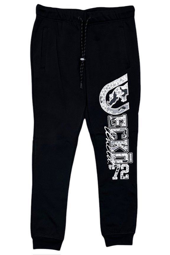 Ecko Unltd Men's Sweatpants Embroidered Since '72 Fleece Jogger (XXX-Large, Black)