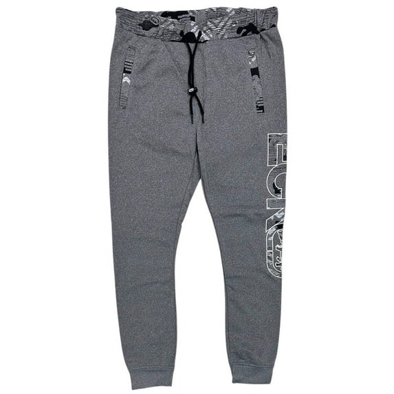 Ecko Unltd Men's Sweatpants Embroidered Vertical Logo Fleece Jogger (Medium, Grey Marled)