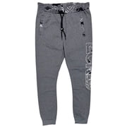 Ecko Unltd Mens Sweatpants Embroidered Vertical Logo Fleece Jogger X-Large, Grey Marled