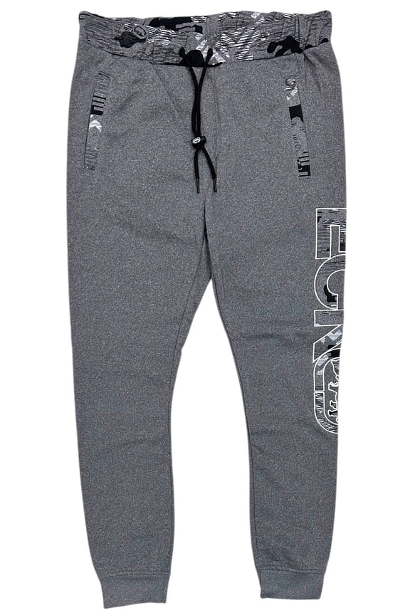 Ecko Unltd Men's Sweatpants Embroidered Vertical Logo Fleece Jogger (XX-Large, Grey Marled)