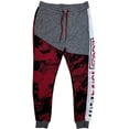 thumbnail image 1 of Ecko Unltd Men's Sweatpants Marble Coloblock Panel Stitched Fleece Jogger (Large, Black Marled/Red), 1 of 5