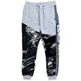 thumbnail image 1 of Ecko Unltd Men's Sweatpants Marble Coloblock Panel Stitched Fleece Jogger (Small, White Marled/Black), 1 of 5