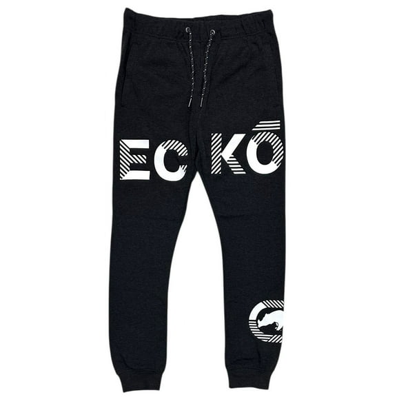 Ecko Unltd Men's Sweatpants Puff Print Heather Fleece Jogger (Medium, Charcoal Heather)