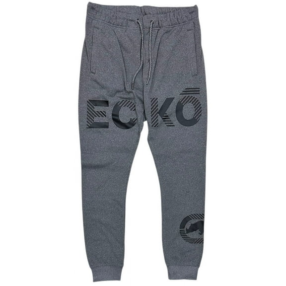 Ecko Unltd Men's Sweatpants Puff Print Heather Fleece Jogger (Medium, Grey Marled Heather)