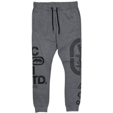 Ecko Unltd Men's Sweatpants Puff Print Heather Grey Marled Fleece Jogger (XX-Large, Grey Marled)