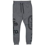 Ecko Unltd Mens Sweatpants Puff Print Heather Grey Marled Fleece Jogger XX-Large, Grey Marled