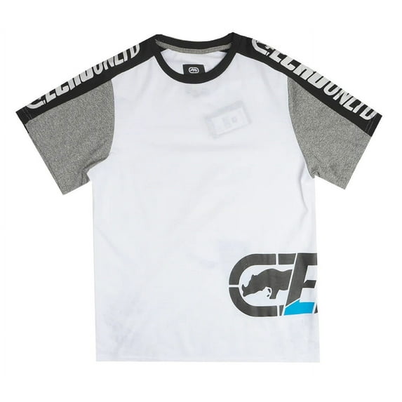 Ecko Unltd Men's T-Shirt Colorblock Puff Print White Short Sleeve Crewneck Tee (Medium, White)