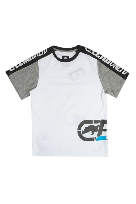 Ecko Unltd Men's T-Shirt Colorblock Puff Print White Short Sleeve Crewneck Tee (Medium, White)