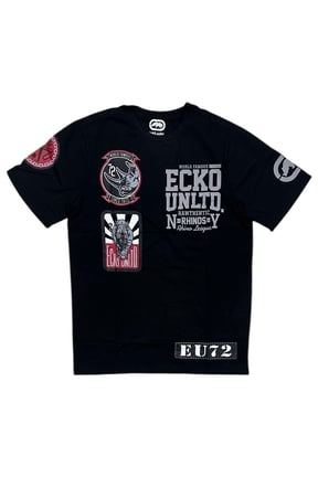Ecko Unltd Men's T-Shirt Graphic Print Black Short Sleeve Crewneck Tee (Medium, Black)