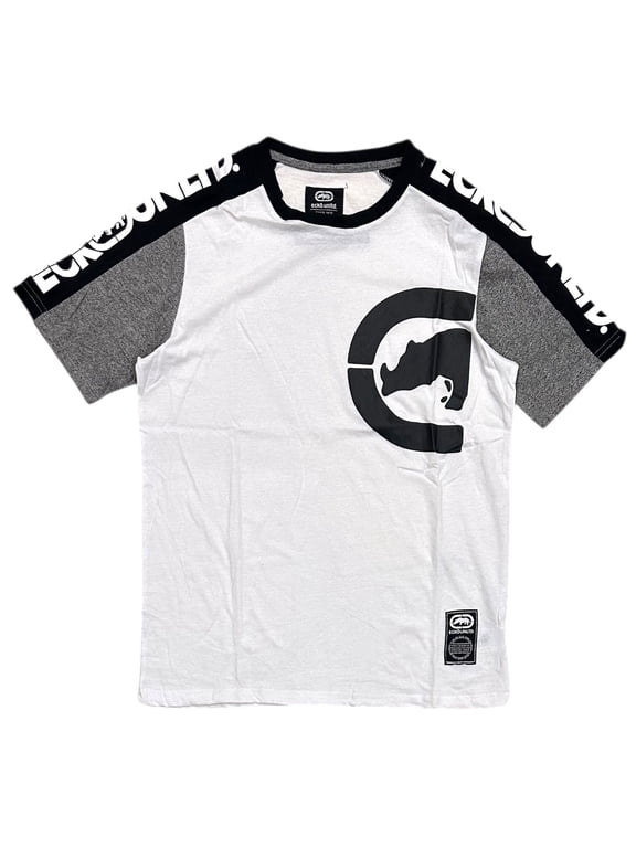 Ecko Unltd Men's T-Shirt Panel Body Construction Short Sleeve Tee (Small, White)