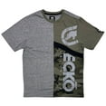 thumbnail image 1 of Ecko Unltd Men's T-Shirt Panel Stitched Camo Grey Heather Olive Short Sleeve Tee (Medium, Olive/Grey Heather), 1 of 3