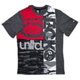 thumbnail image 1 of Ecko Unltd Men's T-Shirt Panel Stitched Colorblock Puff Print Camo/Solid Tee (XX-Large, Black Marled), 1 of 3