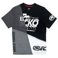 thumbnail image 1 of Ecko Unltd Men's T-Shirt Puff Print Colorblock Black/Heather Grey/White Tee (Medium, Black), 1 of 4