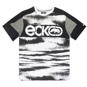 Ecko Unltd Mens T-Shirt Tie Dye Panel Stitched Short Sleeve Tee X-Large, White/Black Tie Dye