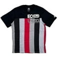 thumbnail image 1 of Ecko Unltd Men's T-Shirt Vertical Striped Print Puff Print Logo Short Sleeve Tee (Small, Black/Grey/Red), 1 of 4