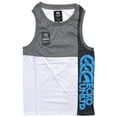 thumbnail image 1 of Ecko Unltd Men's Tank Top Marled Colorblock Panel Stitched Sleeveless T-Shirt (XXX-Large, Grey/White/Black Marled), 1 of 2