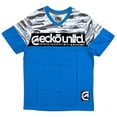 thumbnail image 1 of Ecko Unltd Men's V-Neck T-Shirt Camo Stitched Colorblock Panels Short Sleeve Tee (Large, Atomic Blue), 1 of 3
