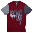 thumbnail image 1 of Ecko Unltd Men's V-Neck T-Shirt Paint Drip Puff Print Colorblock Tee (Medium, Red Marled), 1 of 3