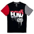 thumbnail image 1 of Ecko Unltd Men's V-Neck T-Shirt Paint Drip Puff Print Colorblock Tee (Small, Black), 1 of 3