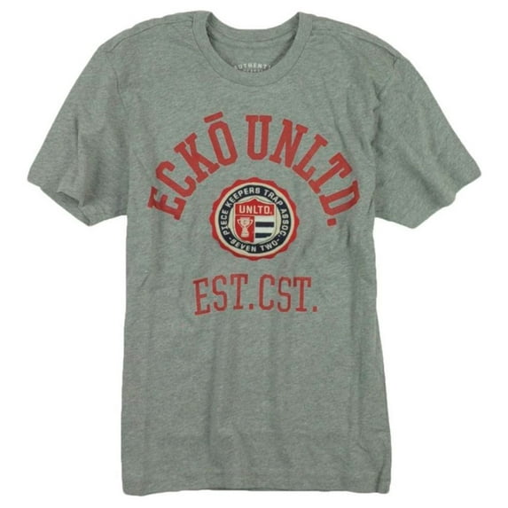 Ecko Unltd. Mens Arch Logo Better Embellished T-Shirt, Grey, X-Small