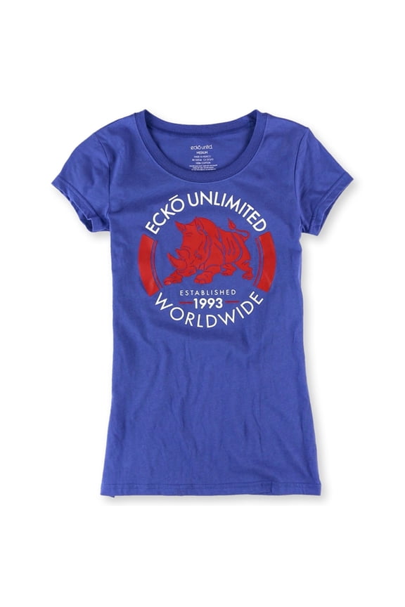 Mens Horizon Rhino Graphic T-Shirt, Blue, Small