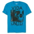 thumbnail image 1 of Ecko Unltd. Mens Neon Vida Skull Vinyl Graphic T-Shirt, Blue, X-Small, 1 of 1