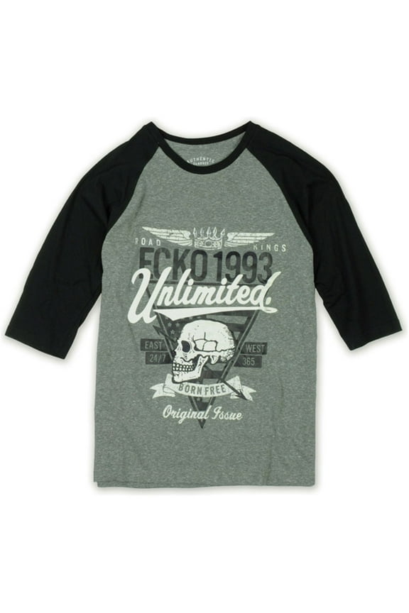 Mens Original Issue Raglan Knit Graphic T-Shirt, Grey, Small