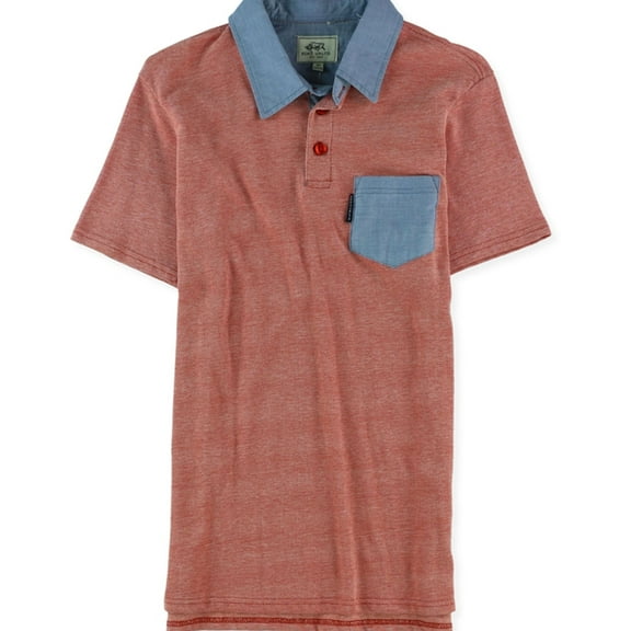 Ecko Unltd. Mens Pique Solid Color Pocket Polo Shirt, Red, Small
