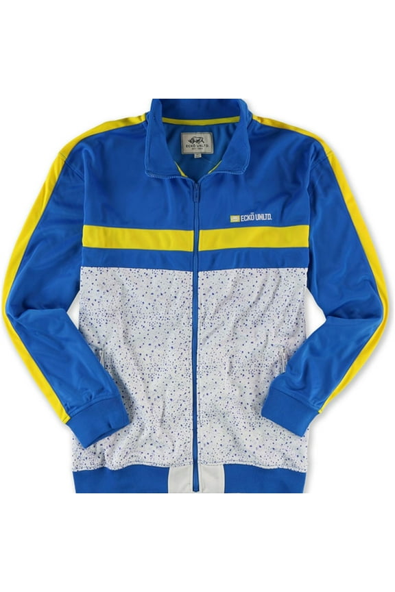 Mens Poly Tricot Track Jacket, Blue, Medium