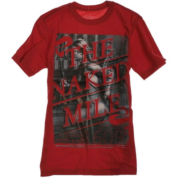 Ecko Unltd. Mens The Naked Mile Graphic T-Shirt, Red, X-Small