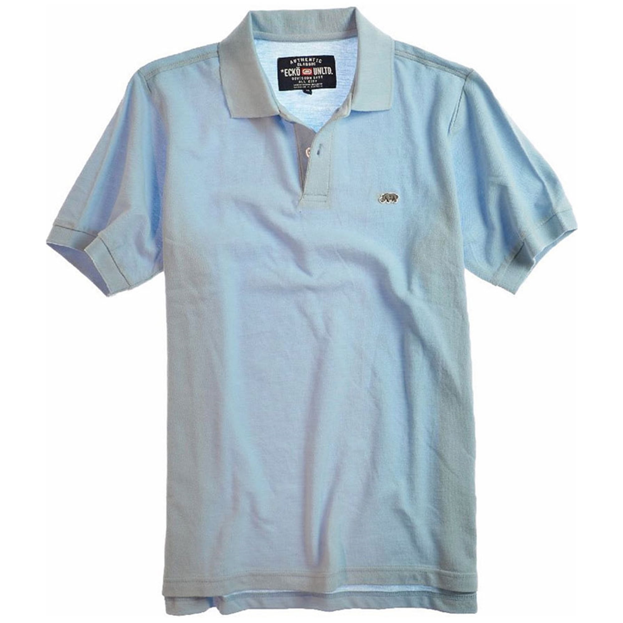 Ecko Unltd. Mens Wallburner Solid Color Rugby Polo Shirt Blue X