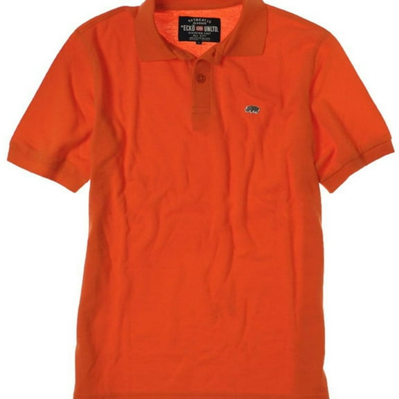 Ecko Unltd. Mens Wallburner Solid Color Polo Shirt, Orange, Small