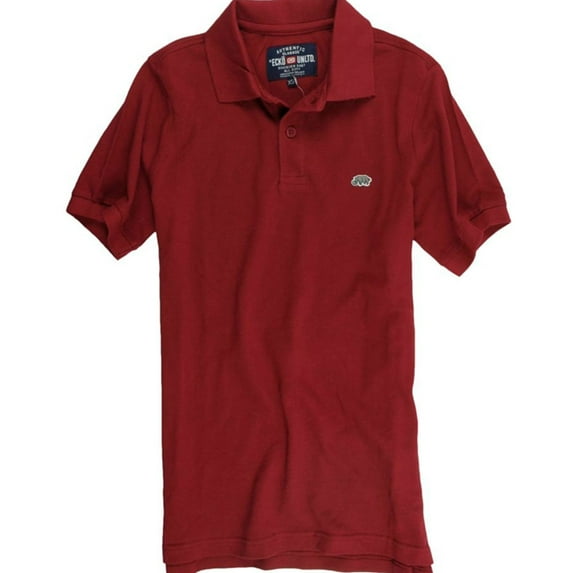 Ecko Unltd. Mens Wallburner Solid Color Polo Shirt, Red, X-Small