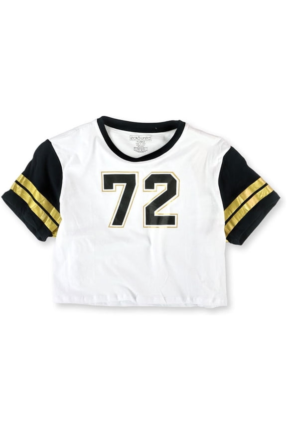 Womens Cropped 72 Graphic T-Shirt, White, X-Large