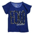 thumbnail image 1 of Ecko Unltd. Womens Lace Open Neck Graphic T-Shirt, Blue, Small, 1 of 1