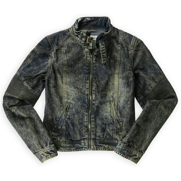 Ecko Unltd. Womens Moto Jean Jacket, Blue, X-Large