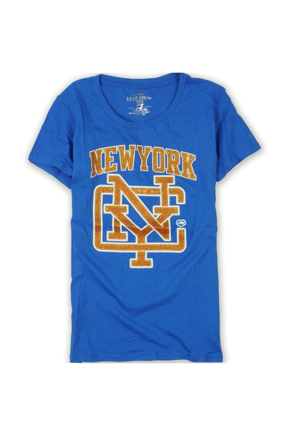 Womens Sports Ny Crew Nk Bling Graphic T-Shirt, Blue, Small