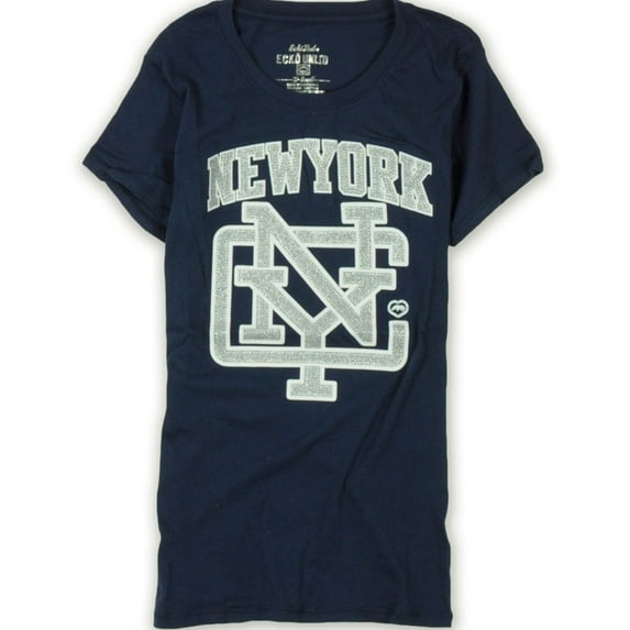 Ecko Unltd. Womens Sports Ny Crew Nk Bling Graphic T-Shirt, Blue, X-Small