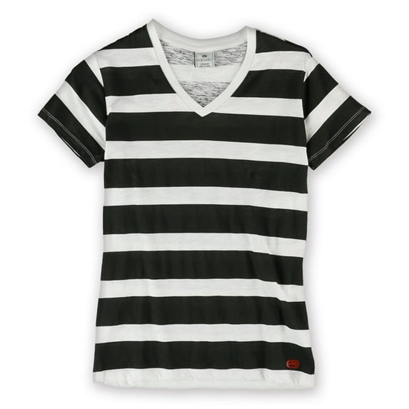 Ecko Unltd. Womens Stripe Slub Graphic T-Shirt, Black, Medium