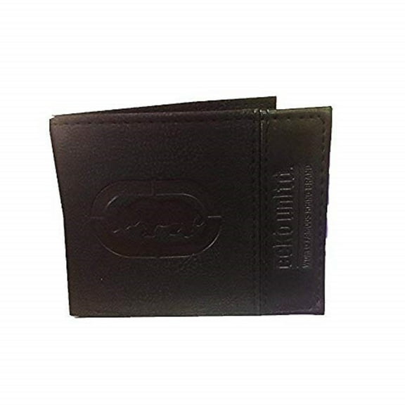 Ecko Unltd. World Famous Rhino Adult Men's Genuine Leather Black Wallets - Gift Boxed Keepsake Metal Box, Bi-Fold Wallet (Design 4)