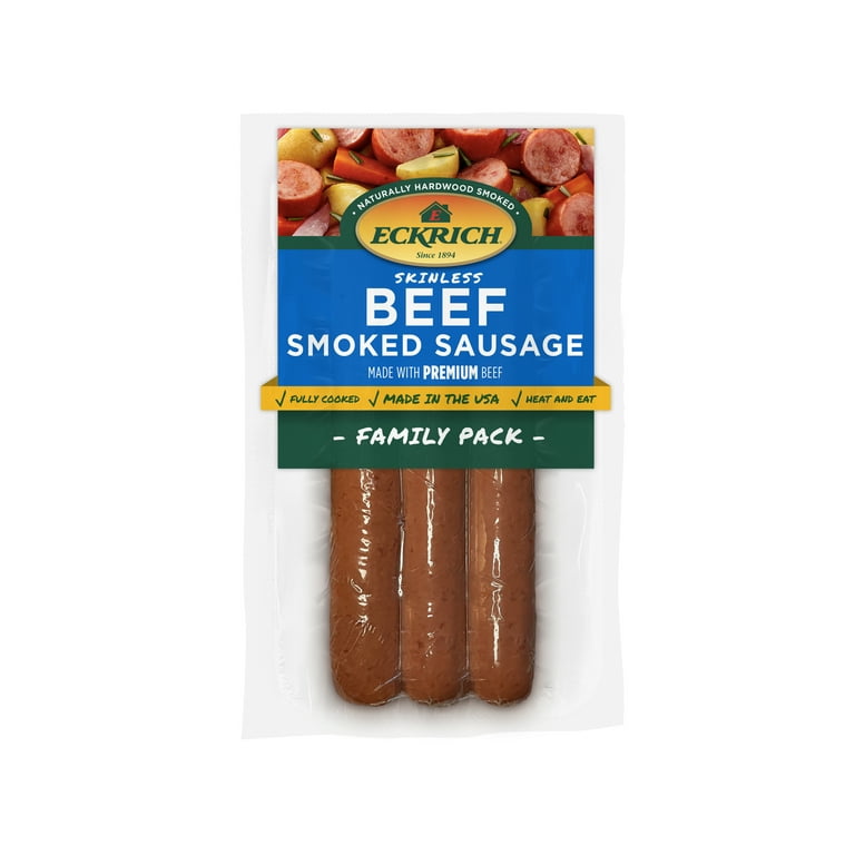 Eckrich Beef Skinless Smoked Sausage Family Pack 30 oz Walmart