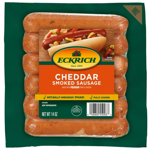 Eckrich Cheddar Smoked Sausage Links, 14 oz
