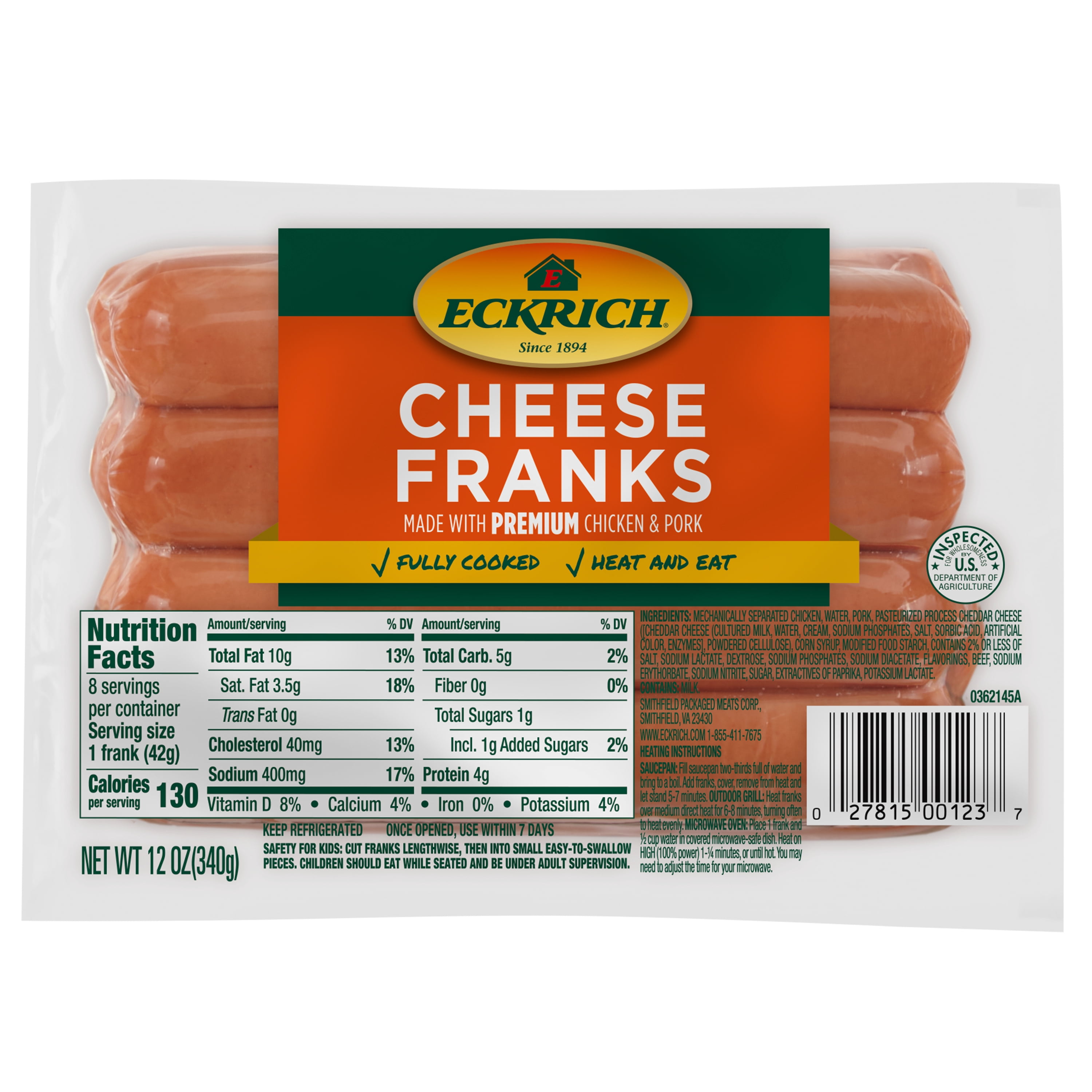 クリストファー・マコス　Schicker Schund　NYパンク Eckrich Cheese Franks, 12 oz - Walmart.com