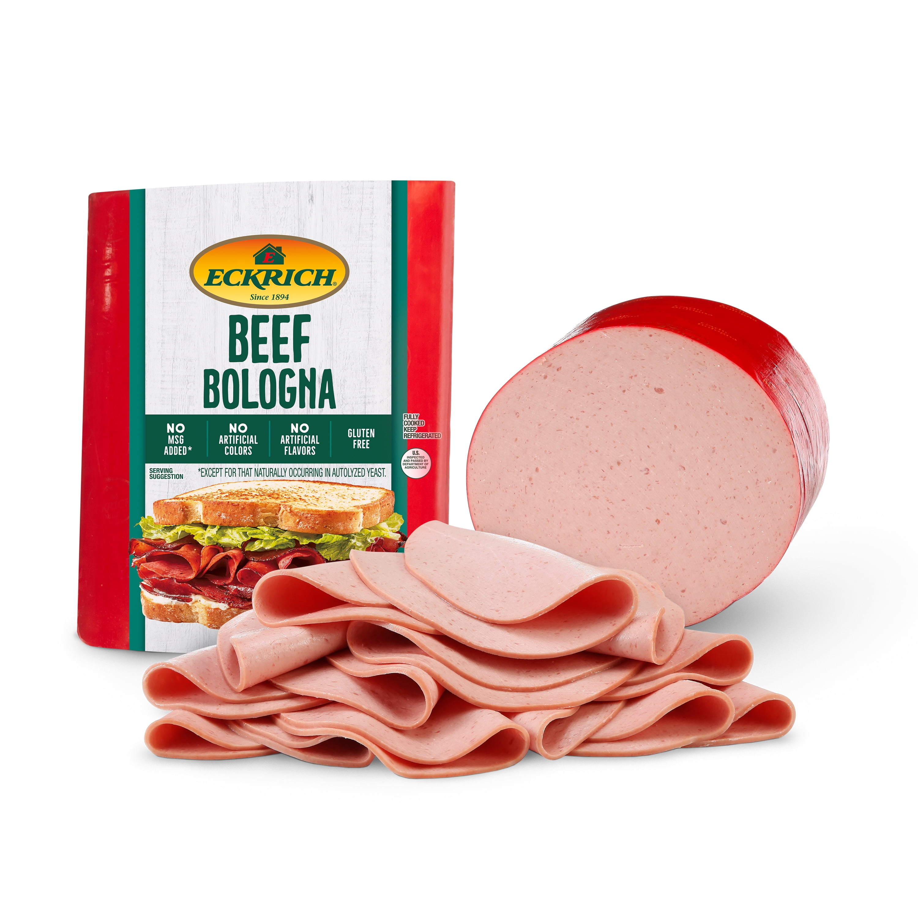 Eckrich Deli Beef Bologna, Fully Cooked, Great for Sandwiches, Deli Sliced