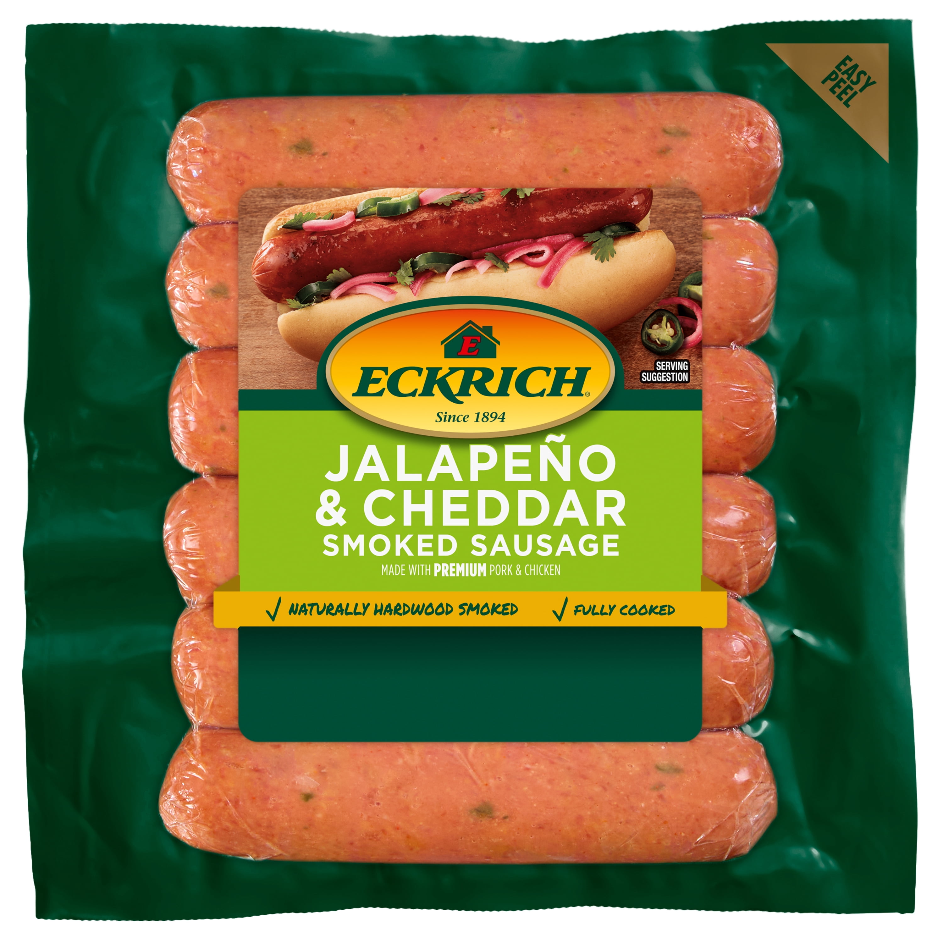 Eckrich Jalapeno & Cheddar Smoked Sausage Links, 14 oz - Walmart.com