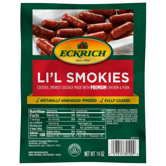 Eckrich Li'l Smokies Cocktail Smoked Sausage Links, 14 oz
