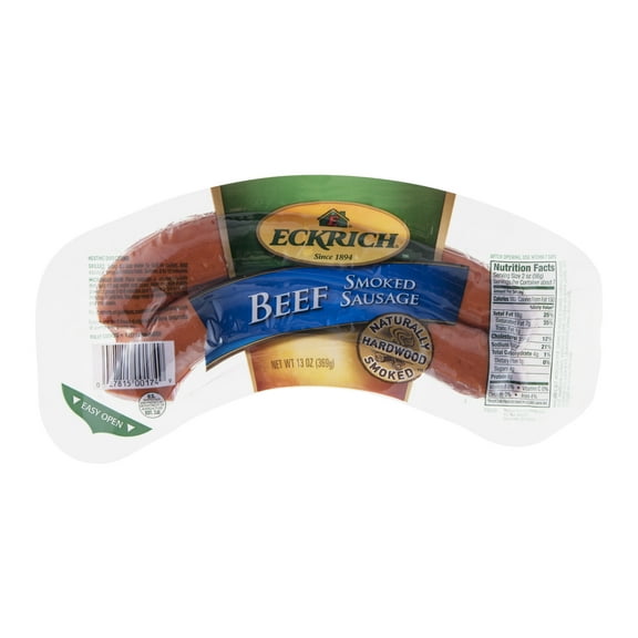 Eckrich Naturally Hardwood Smoked Beef Sausage, 13 Oz.